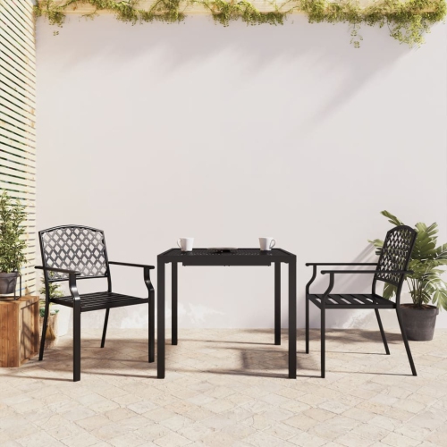 vidaXL 3 Piece Garden Dining Set Anthracite Steel