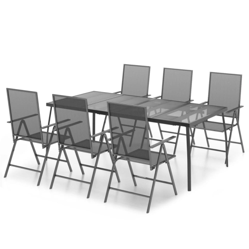 VIDAXL  7 Piece Garden Dining Set Anthracite Steel