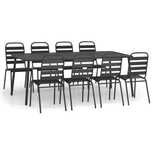 VIDAXL  9 Piece Garden Dining Set Anthracite Steel