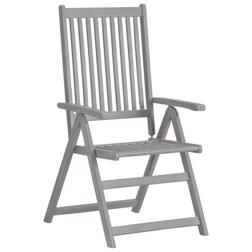 Chaises inclinables avec coussins de jardin VidaXL 8 pièces en bois d'acacia gris