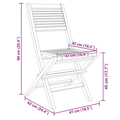 vidaXL Folding Garden Chairs 6 pcs 47x62x90 cm Solid Wood Teak