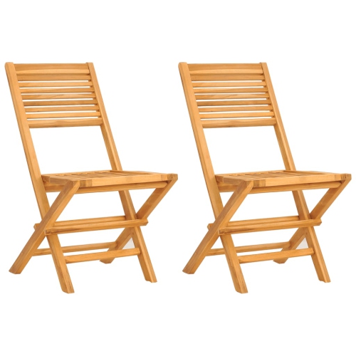 VIDAXL  Folding Garden Chairs 2 PCs 47X62X90 Cm Solid Wood Teak