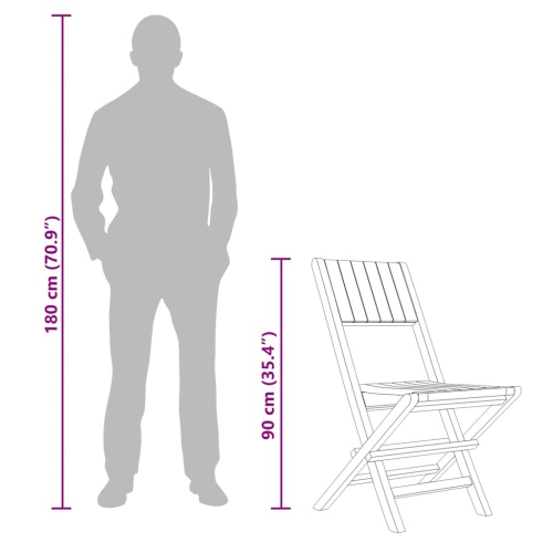 vidaXL Folding Garden Chairs 2 pcs 47x61x90 cm Solid Wood Teak