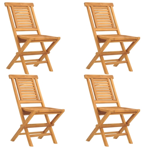 VIDAXL  Folding Garden Chairs 4 PCs 47X63X90 Cm Solid Wood Teak