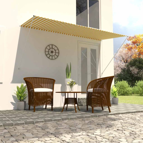vidaXL Retractable Awning 300x150 cm Yellow and White