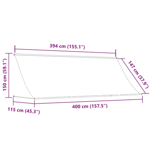 vidaXL Retractable Awning 400x150 cm Cream