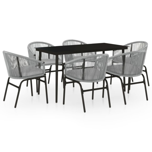 VIDAXL  7 Piece Garden Dining Set In Grey