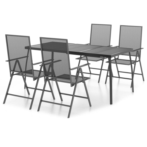 VIDAXL  5 Piece Garden Dining Set Anthracite Steel