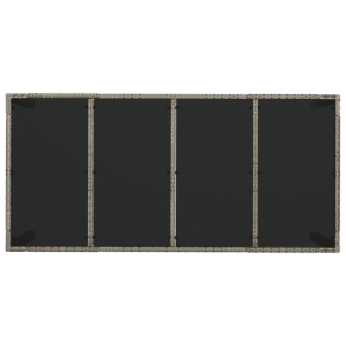 Ensemble de salle à manger de jardin de 9 pièces avec coussins en poly rotin gris