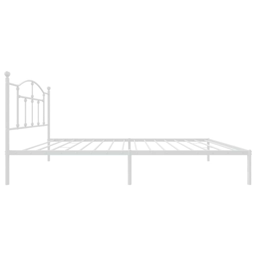 vidaXL White Twin XL Metal Bed Frame with Headboard & Slats, No Mattress, Easy Assembly