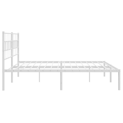 vidaXL Metal California King Bed Frame with Headboard, Heavy-Duty, Under-Bed Storage, No Mattress
