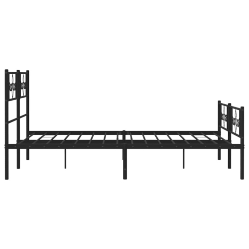 vidaXL 12" Black Queen Metal Bed Frame with Headboard & Footboard No Mattress