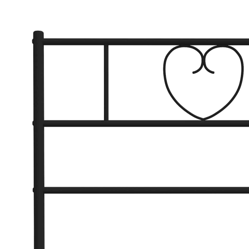 vidaXL Full Metal Bed Frame with Headboard, Sturdy Steel, Black, No Mattress