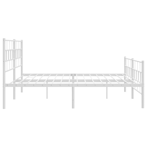 vidaXL Metal California King Bed Frame with Headboard, Heavy-Duty, Under-Bed Storage, No Mattress