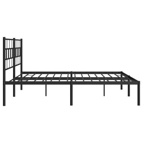 vidaXL Metal California King Bed Frame with Headboard, Heavy-Duty, Under-Bed Storage, No Mattress