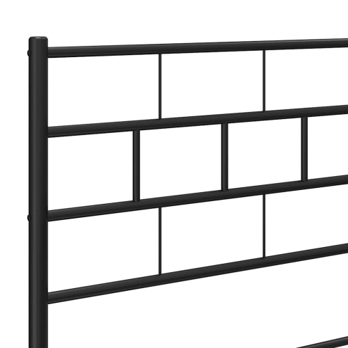 vidaXL Black Metal Full Bed Frame with Headboard, Heavy-Duty, Under-Bed Storage, No Mattress