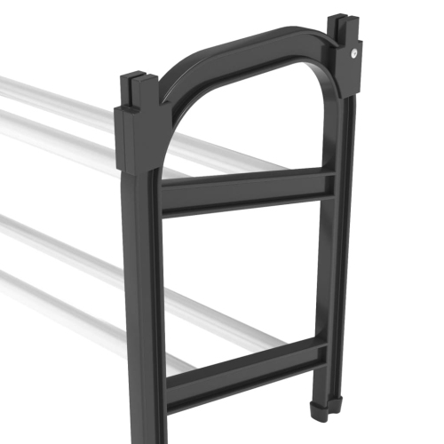 vidaXL Extendable Shoe Rack with 2 Shelves 119x24x37 cm
