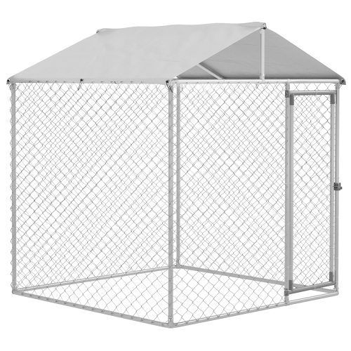 PawHut – Course pour chiens d’extérieur avec housse imperméable résistante aux UV pour chiens de petite et moyenne taille, 6,6 x 6,6 x 7,8 pi, argenté