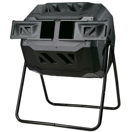 43 Gallon Tumbling Composter Dual Rotating Batch Compost Bin for Outdoor Garden