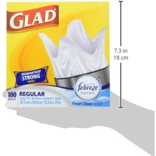 Glad White Garbage Bags - Small 25 Litres - Febreze Fresh Clean Scent - 100 Trash Bags - Made in Canada of Global Components