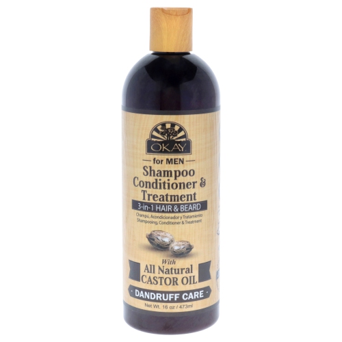 Shampooing-revitalisant 3-en-1 cheveux et barbe et traitement par Okay pour hommes - traitement 16&nbsp;oz