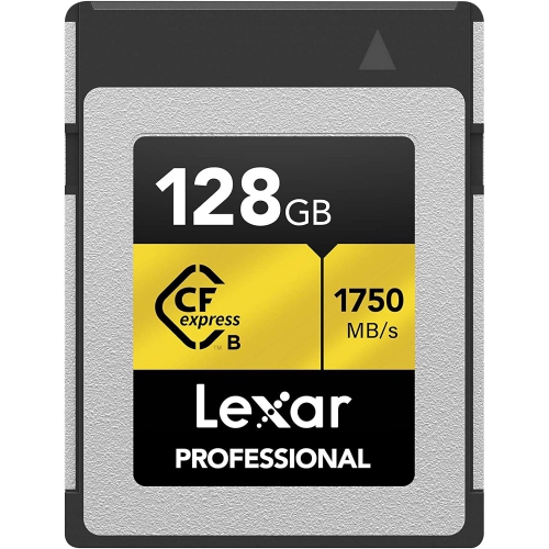 Lexar – Carte mémoire CFexpress de type B Professional de série Or, lecture jusqu’à 1750 Mo/s, capacité 128&nbsp;Go