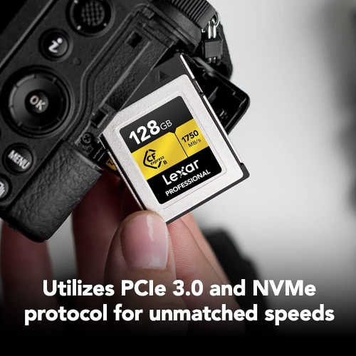 Lexar – Carte mémoire CFexpress de type B Professional de série Or, lecture jusqu’à 1750 Mo/s, capacité 128 Go