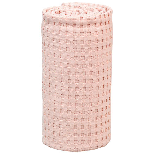 Lulujo Boho Waffle Blankets - Light Pink