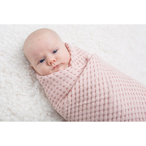 Couvertures gaufrÃ©es Boho de Lulujo - Rose pÃ¢le