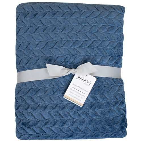 Juddlies Jacquard Flannel Blanket - Navy