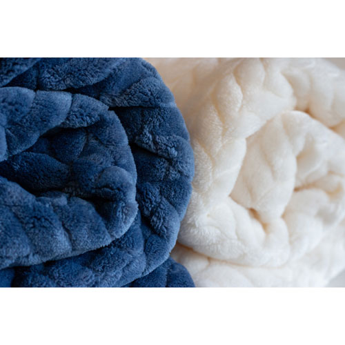 Couverture en flanelle jacquard de Juddlies - Bleu marine