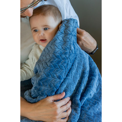 Couverture en flanelle jacquard de Juddlies - Bleu marine