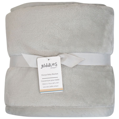 Couverture Sherpa en flanelle de Juddlies - Gris pÃ¢le