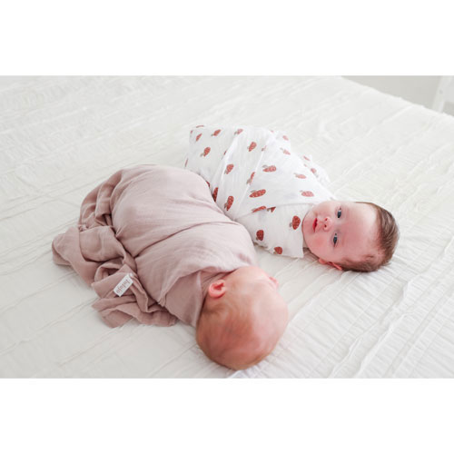 Lulujo Muslin Swaddles - 2 Pack - Mushroom/Sand