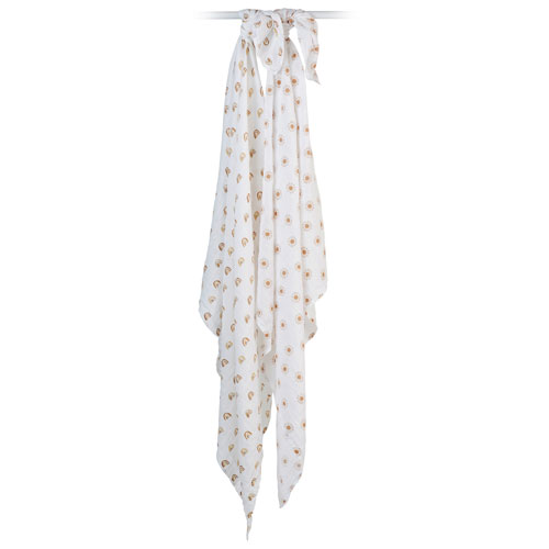 Couverture à emmailloter en mousseline Boho de Lulujo - Paquet de 2 - Arcs-en-ciel/Soleils