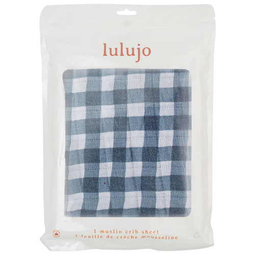 Lulujo Boho Fitted Sheet - Crib - Navy Gingham