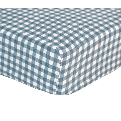 Drap-housse Boho de Lulujo - Lit de bÃ©bÃ© - Guingan bleu marine