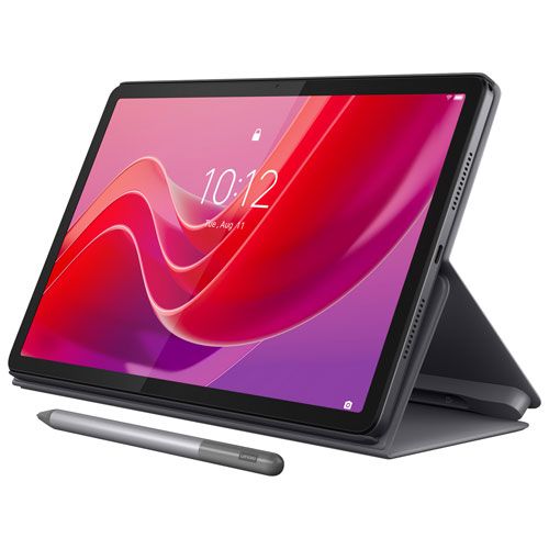 Tablette Tab M11 11 po 128 Go Android 13 de Lenovo à processeur octocoeur MediaTek Helio G88 avec étui et stylet - Gris