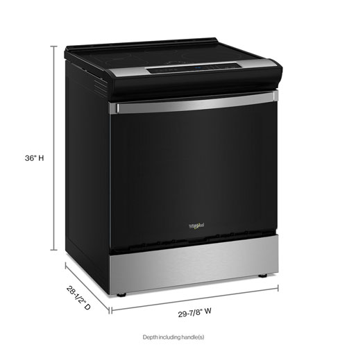 Cuisinière à induction autonome avec convection véritable et friture à l'air chaud 6,4 pi³ 30 po de Whirlpool - Acier inoxydable noir