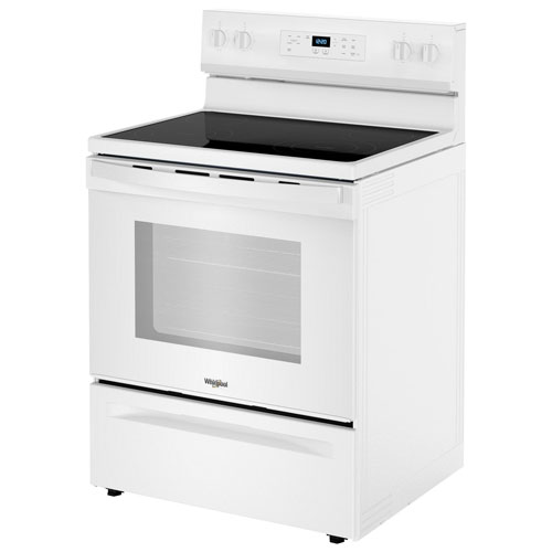 Cuisinière électrique autonome à 4 éléments avec four autonettoyant 5,3 pi³ 30 po série 3 de Whirlpool - Blanc