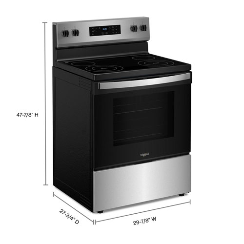 Whirlpool 3 Series 30" 5.3 Cu. Ft. Self-Clean 4-Element Freestanding Electric Range - SS