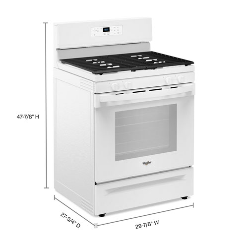 Cuisinière au gaz autonome avec four autonettoyant 5,3 pi³ 30 po série 3 de Whirlpool - Blanc