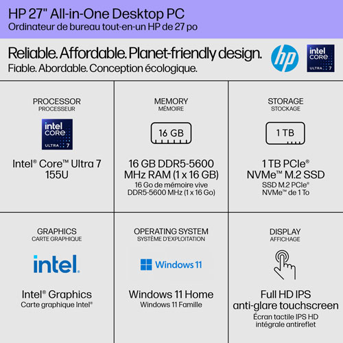 Ordinateur tout-en-un de 27 po de HP - Exclusivité Best Buy