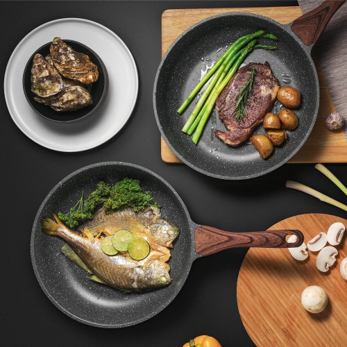 Sensarte Nonstick Frying Pan Skillet, Swiss Granite Coating Omelette Pan, Healthy Stone Cookware Chef's Pan, PFOA Free