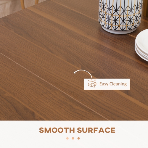 HOMCOM – Table à dîner extensible, table de cuisine extensible pour petits espaces, 6 places pour un maximum, brun clair