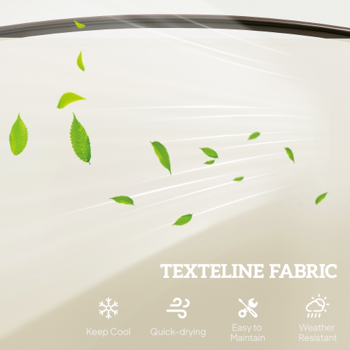 Outsunny Outdoor Glider Bench with Table, Patio Loveseat for 2 Persons, Garden Glider Rocking Chair with Breathable Mesh Fabric, Beige