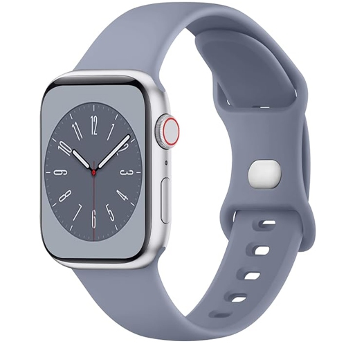 Bracelet en silicone souple de rechange pour Apple Watch Series 1 à 7 se, 40&nbsp;mm 41&nbsp;mm de 38&nbsp;mm - Gris