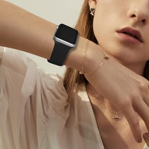 Bracelet en silicone souple de rechange pour Apple Watch Series 1 à 7 se, 40&nbsp;mm 41&nbsp;mm de 38&nbsp;mm - Bleu