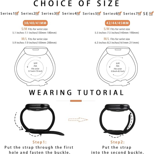 Modern Liquid Silicone Closure iWatch Band Bracelet Strap Loop for Apple Watch Sport Edition Series 1/2/3/4/5/6/7/8/9 42mm,44mm,45mm - White