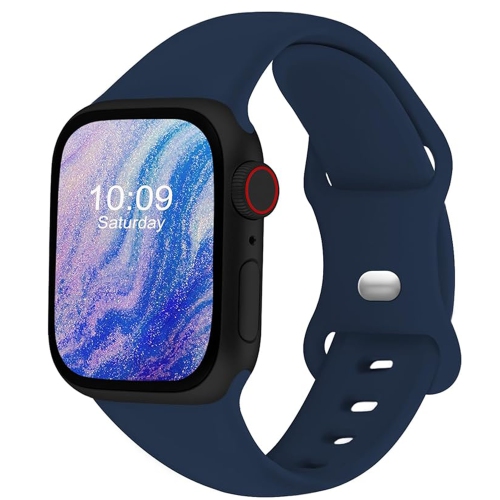 Modern Liquid Silicone Closure iWatch Band Bracelet Strap Loop for Apple Watch Sport Edition Series 1/2/3/4/5/6/7/8/9 42mm,44mm,45mm - Blue